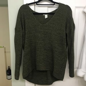 dark army green thick sweater